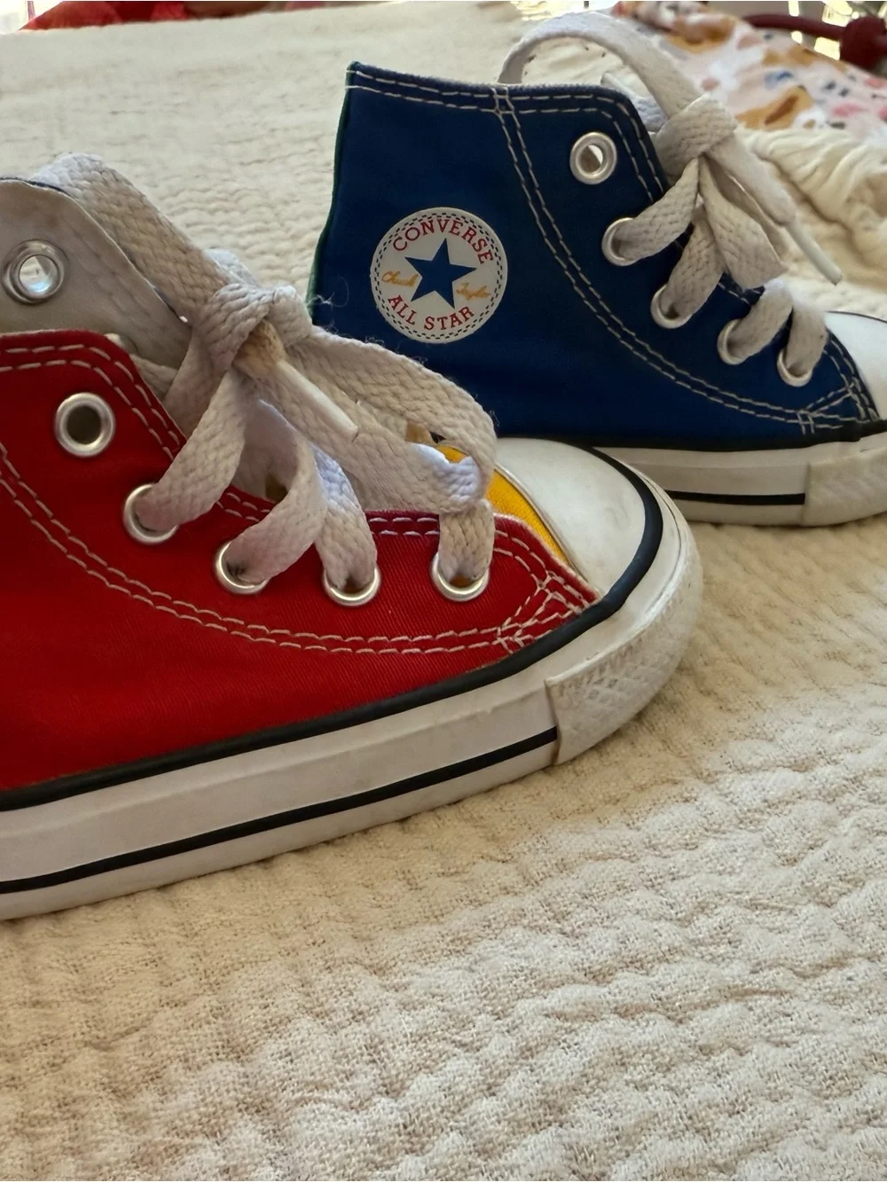 Converse Kids Red, Blue & Yellow High-Top Sneakers